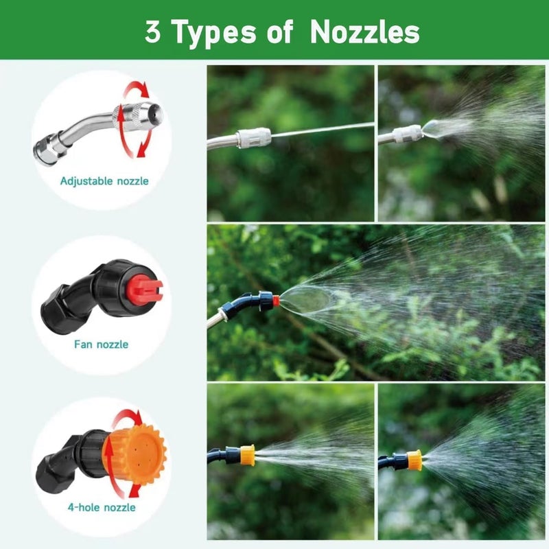 VanPet Sprayer Wand with 3 Types of Nozzles, Fan Nozzle Replacement Sprayer Wand, Stainless Steel Sprayer Wand Replacement with 1/4" & 3/8" Brass Barb and 2 Hose Clamps (3 Nozzles 44 Inches Sprayer Wand) - Image 2